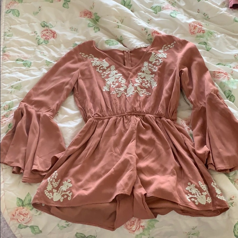 Altar’d State Floral Peach Romper